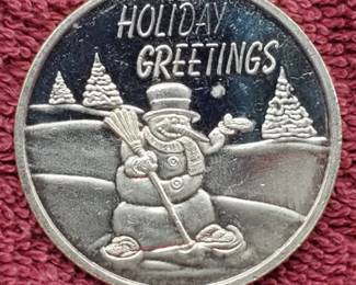 1 Troy Oz Silver Round Merry Christmas