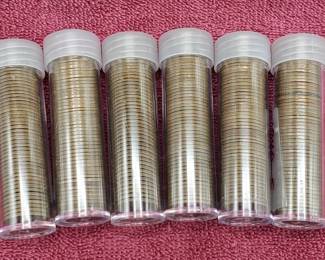 6 Tubes of Lincoln Wheat Cents ALL Have 'S' Mint Marks
