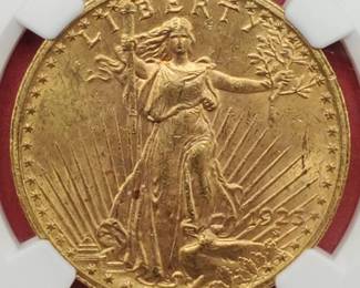 1923 St Gaudens $20 Gold Coin NGC MS62