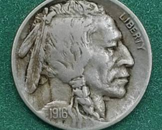 1916-D Buffalo Nickel Nearly Full Horn Full Date