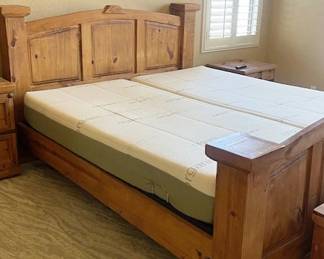 Pine King Size Adjustable Bed