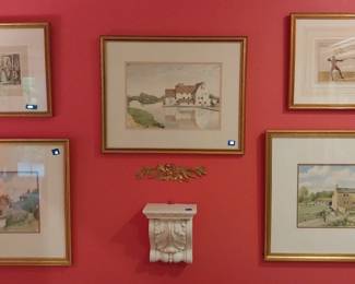 L Bewsher framed watercolors