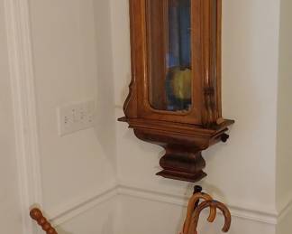 wall clock, umbrella stand