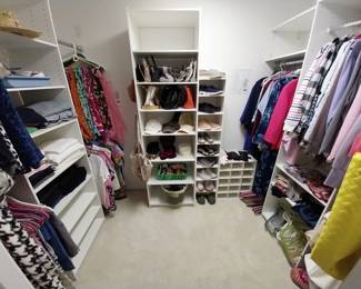 ladies clothing, scarves, bags, shoes