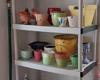 garden, planters, potting, owl, rabbits