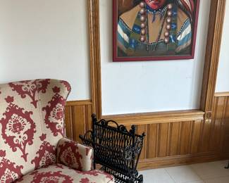 Love this Indian picture,oil on canvas
Could it be Seminole definitely FSU colors