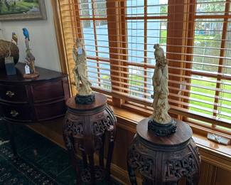Pair of matching Chinese plant stands