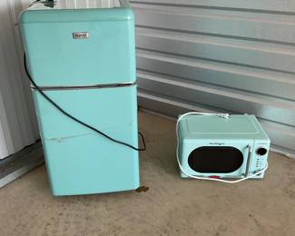 Matching Haier Retro Fridge and Nostalgia Microwave