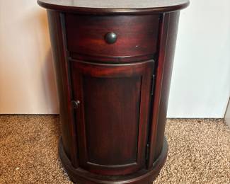 Round Wooden Nightstand