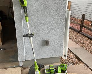 Greenworks Cordless String Trimmer and Charger Lot