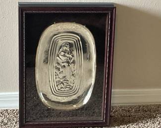 Vintage Framed Silver-Plated Decorative Plaque