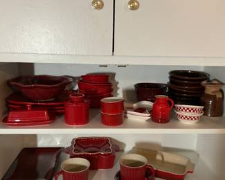 Assorted Red Dishware Set