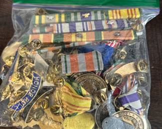 Bag of military medals