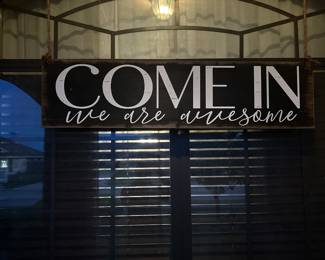 Front door sign