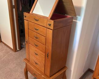Jewelry armoire cabinet