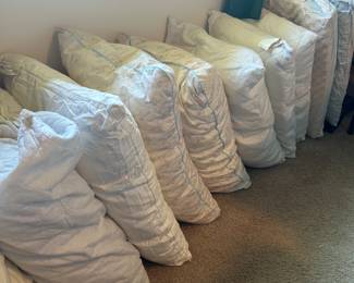 Lots of pillows (not yellow, bad lighting!), My Pillow, king pillows, down pillows
