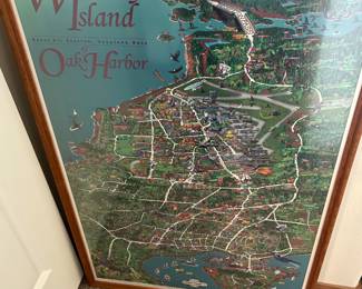 Large North Whidbey framed map