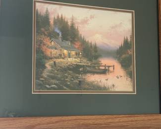 Thomas Kinkade, one of several framed prints, with COA