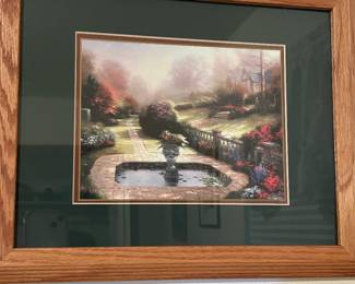 Thomas Kinkade, one of several framed prints, with COA