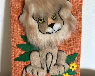 Cute vintage applique lion