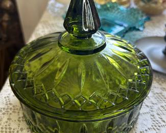 Green covered dish