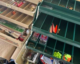 Fishing boxes and tackle