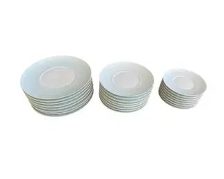 JL Coquet Hemisphere Charger, Dinner and Salad Plates, Storm Blue, Service 8