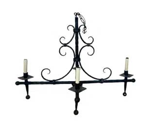 Antique Iron Forged Four Light Chandelier