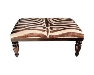 Oly Studio Zebra Pattern Cowhide Ottoman