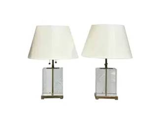 Thomas O'Brien for Visual Comfort Small Block Table Lamps, Pair