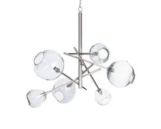 Regina Andrews Molten Chandelier in Polished Nickel