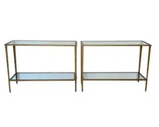 Mirror and Glass Rectangular Console Table, 1 of 2