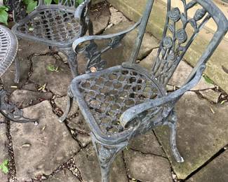 Two wright iron chairs 250.