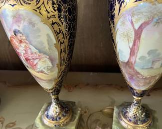 Pair of Sevres marked made in France17 inches tall mint condition