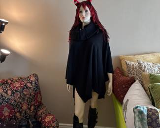 MANNEQUIN, BOOTS, WIG AND MICHAEL KORS SWEATER ARE FOR SALE.