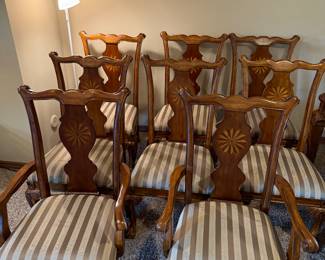 ASHLEY FURNITURE DINING TABLE WITH 1 LEAF AND 8 CHAIRS