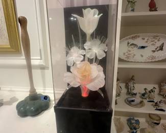 Vintage fibre-optic light with music box