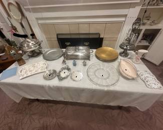 Silver plated serving pieces