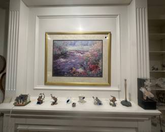 Beautiful piece of art and Lennox animal figurines