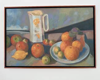 George A Peterson “Still Life with Pitcher”. Original Oil on Canvas. Approx 27" x 26"