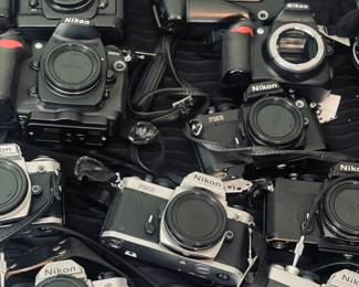 Very large collection of Nikon cameras & lenses