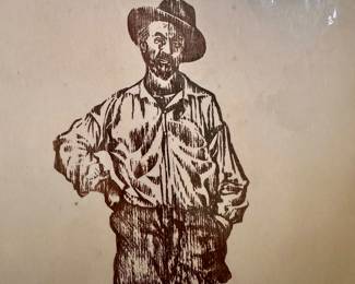 A portrait of Walt Whitman, Woodcut by Anton Frasconi.  Limited Edition.  Signed and numbered