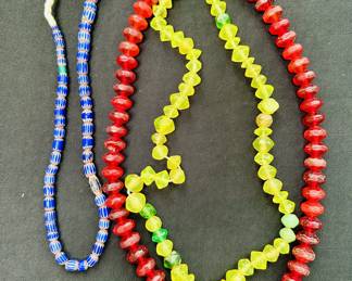 Beaded necklaces, including chevron beads (L)