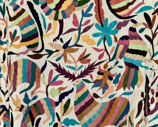 Large multi-colored yarn-designed fabric