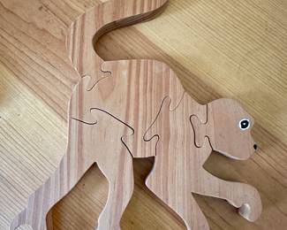Whimsical wooden monkey puzzle