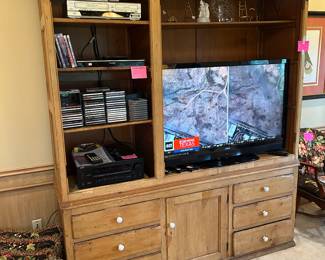 Antique pine entertainment center handmade