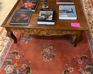 Oak Square coffee table, lots of coffee table books!