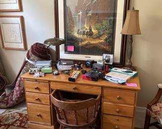 Pine office desk