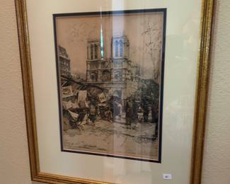 Vintage drawing framed art
