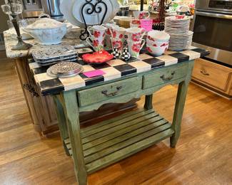 McKenzie Childs kitchen work space table